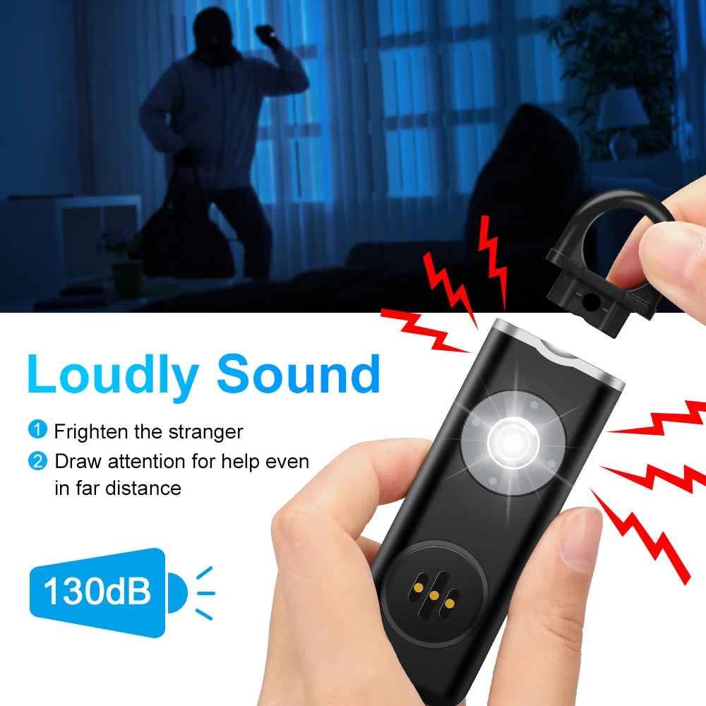 Green Trout Ventures Personal Safety Siren Alarm 130dB Siren Strobe Self Defense Alarm for Women, Kids, Elderly Anti Robbery Call for Help