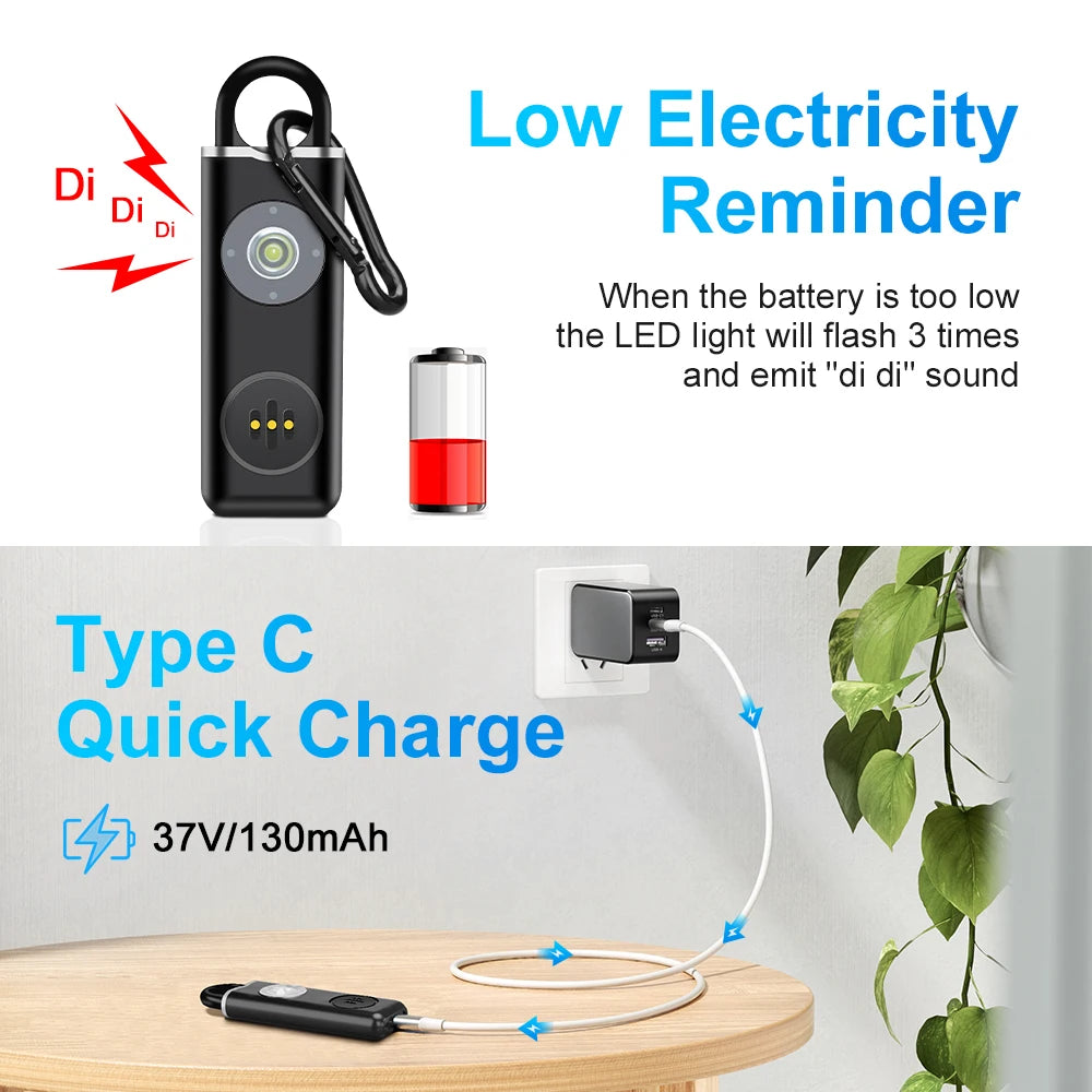 Green Trout Ventures Personal Safety Siren Alarm 130dB Siren Strobe Self Defense Alarm for Women, Kids, Elderly Anti Robbery Call for Help